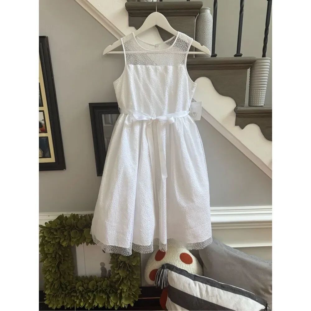 Marmellata Special Occasion White First Communion Flower Girl Dress sz 12 NWT